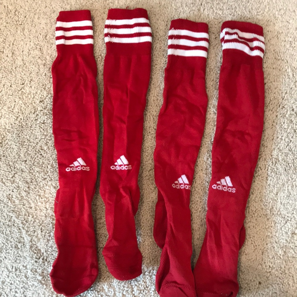 Youth Adidas soccer socks, red